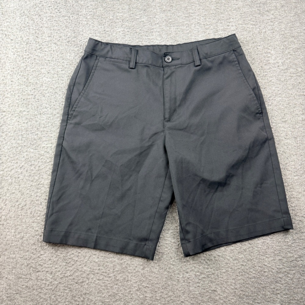Perry Ellis Boys Black Flat Front Performance Shorts Size‎ L 14/16